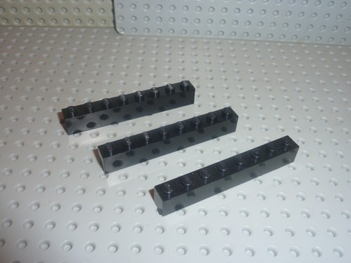 Lego brick 1x8 - 1x8, nero