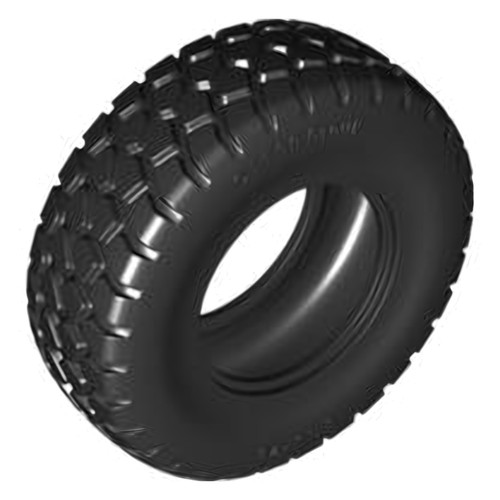 Lego black tire x - black, 81.5